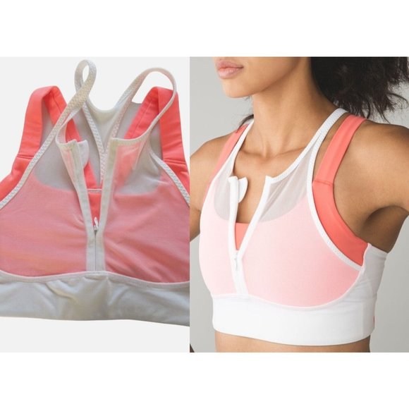 Lululemon Other - Lululemon Ready Set Sweat sports bra size 4 white Peach Shelf-Bra Non padded